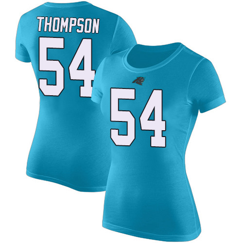 Carolina Panthers Blue Women Shaq Thompson Rush Pride Name and Number NFL Football #54 T Shirt->carolina panthers->NFL Jersey
